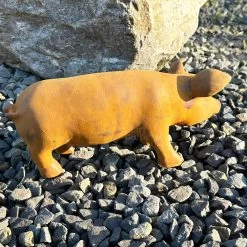 Darthome Limited Rust Cast Iron Pig Garden Statue 31cm -Décor Dreams Shop IMG E0439