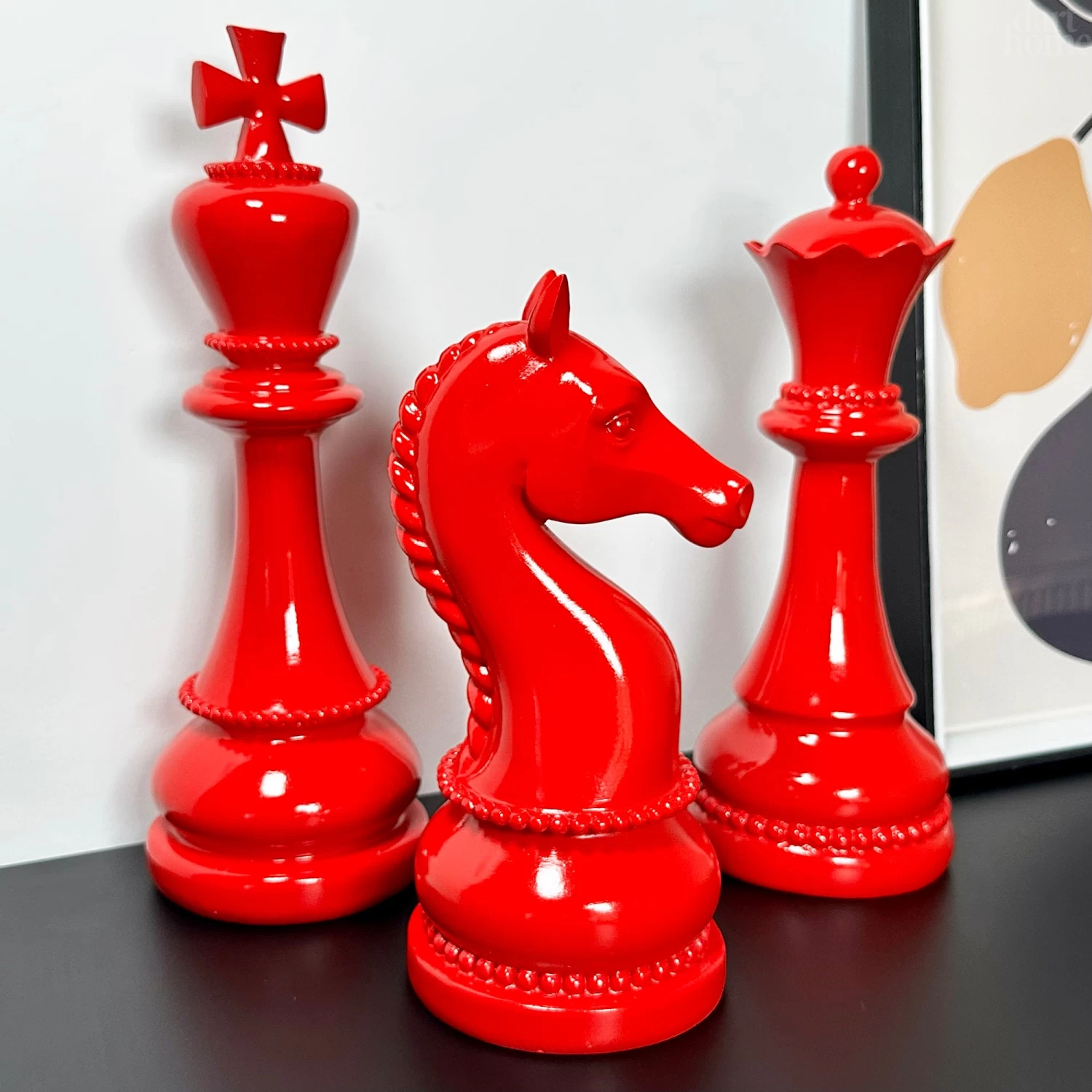 Darthome Limited 3pc Red Giant Chess Statues 3 Darthome Limited 3pc Red Giant Chess Statues
