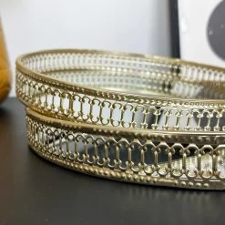 Darthome Limited Set Of 2 Gold Mirror Trays -Décor Dreams Shop IMG E0738