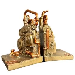 Darthome Limited Gold Steampunk Bookends Set -Décor Dreams Shop IMG E0989copy