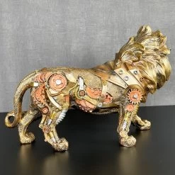 Darthome Limited Gold Steampunk Lion Ornament 32x20x10cm -Décor Dreams Shop IMG E0999