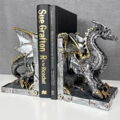 Darthome Limited Large Steampunk Dragon Bookends Set