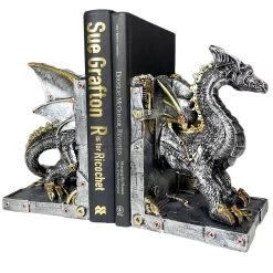 Darthome Limited Large Steampunk Dragon Bookends Set -Décor Dreams Shop IMG E1045copy
