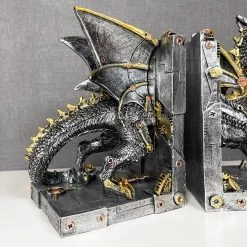 Darthome Limited Large Steampunk Dragon Bookends Set -Décor Dreams Shop IMG E1047