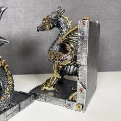 Darthome Limited Large Steampunk Dragon Bookends Set -Décor Dreams Shop IMG E1049