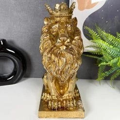 Darthome Limited Gold Royal Lion Statue 13x26x16cm -Décor Dreams Shop IMG E1090
