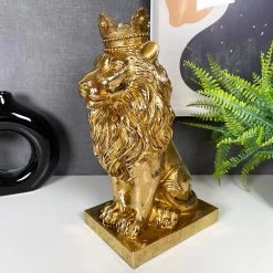 Darthome Limited Gold Royal Lion Statue 13x26x16cm -Décor Dreams Shop IMG E1091
