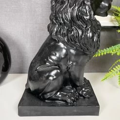 Darthome Limited Black Royal Lion With Gold Crown Statue 13x26x16cm -Décor Dreams Shop IMG E1108