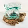 Darthome Limited Molten Crinkle Glass Bowl On Teak Root Wood Stand -Décor Dreams Shop IMG E1160 edited41