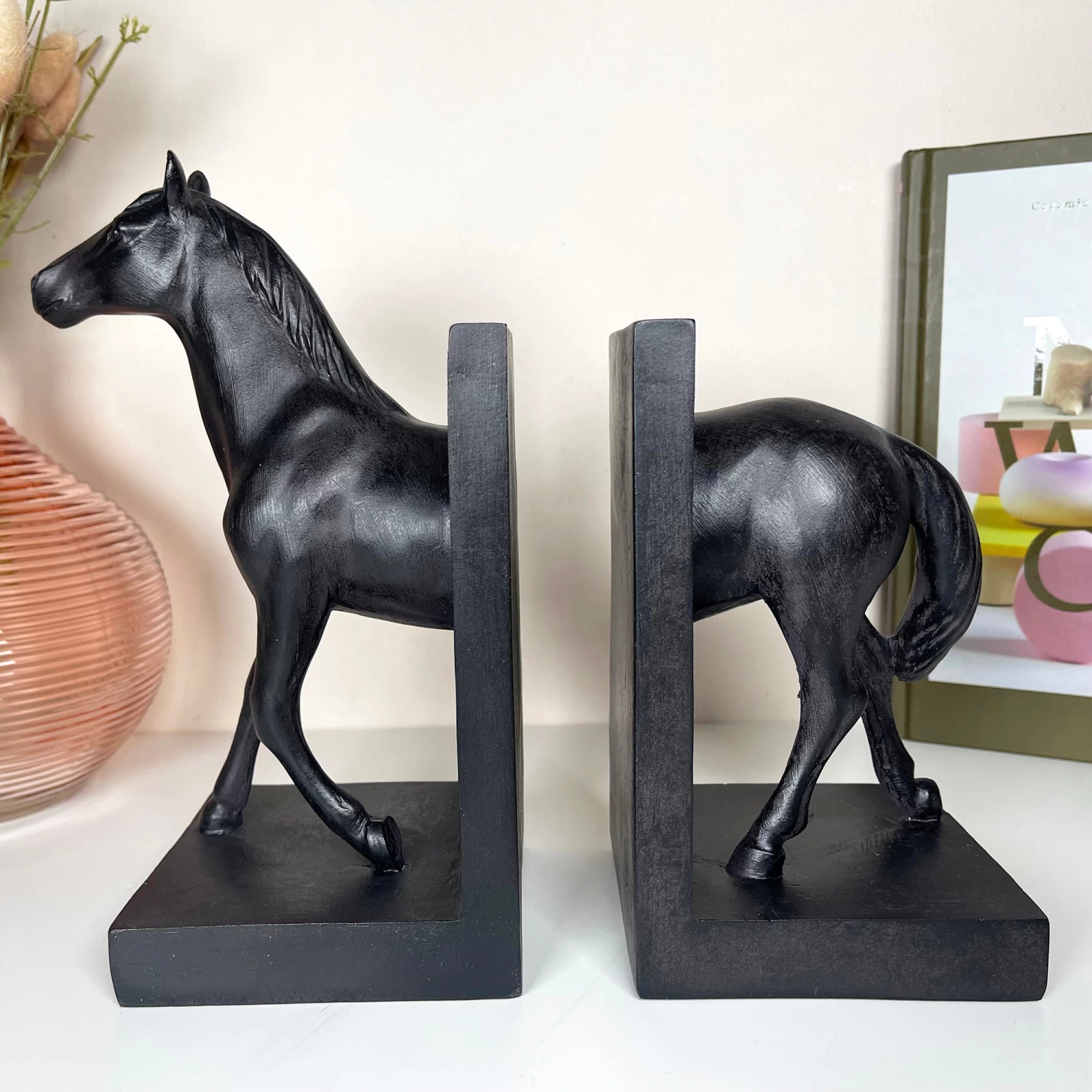 Darthome Limited Large Black Horse Bookends Set 3 Darthome Limited Large Black Horse Bookends Set