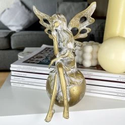 Darthome Limited Gold Fairy On Ball Ornament 14 Darthome Limited Gold Fairy On Ball Ornament -Décor Dreams Shop IMG E1262