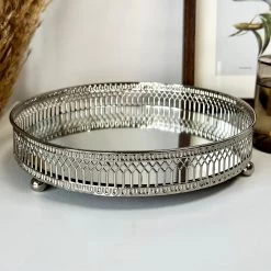 Darthome Limited Silver Mirror Candle Plate -Décor Dreams Shop IMG E1287