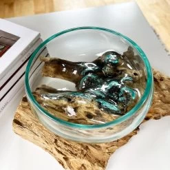 Darthome Limited Molten 12cm Fruit Bowl On Teak Root Stand -Décor Dreams Shop IMG E1401