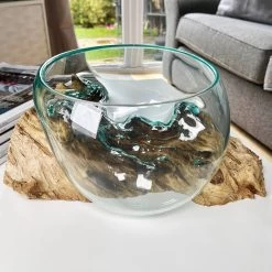 Darthome Limited Molten 20cm Fruit Bowl On Teak Root Stand