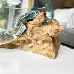 Darthome Limited Molten 20cm Fruit Bowl On Teak Root Stand -Décor Dreams Shop IMG E1411