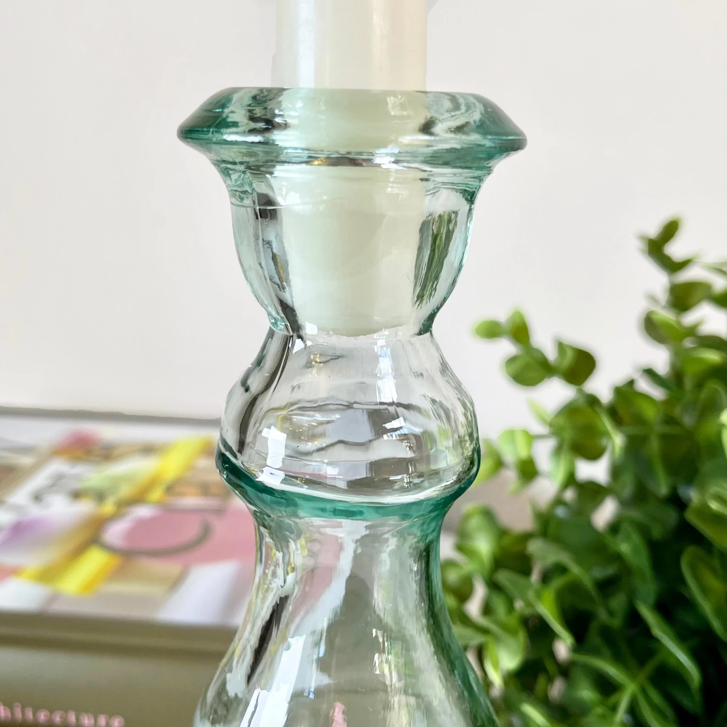 Darthome Limited Recycled Glass Clear Candlestick Holder 20cm 4 Darthome Limited Recycled Glass Clear Candlestick Holder 20cm - Image 2
