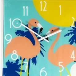 Darthome Limited South Beach Flamingos Glass Wall Clock -Décor Dreams Shop IMG E1872