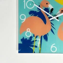 Darthome Limited South Beach Flamingos Glass Wall Clock -Décor Dreams Shop IMG E1873