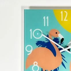 Darthome Limited South Beach Flamingos Glass Wall Clock -Décor Dreams Shop IMG E1876 71107782 ab53 460f a68d af8121645876