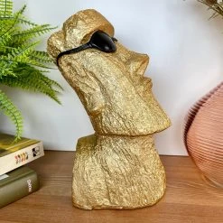 Darthome Limited Gold Cool Easter Island Head Ornament -Décor Dreams Shop IMG E2940