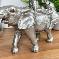 Darthome Limited Silver Elephant With Calves Ornament -Décor Dreams Shop IMG E3135