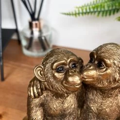 Darthome Limited Bronze Romantic Monkey Couple Figurine -Décor Dreams Shop IMG E3160
