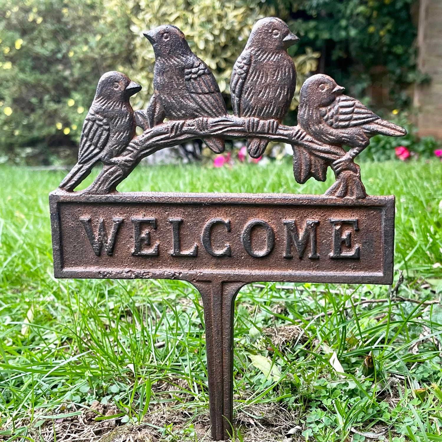 Darthome Limited Cast Iron Birds Welcome Sign With Spike 3 Darthome Limited Cast Iron Birds Welcome Sign With Spike