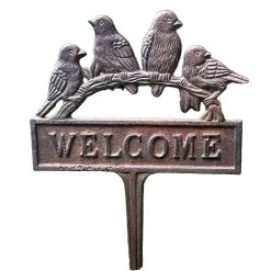 Darthome Limited Cast Iron Birds Welcome Sign With Spike 17 Darthome Limited Cast Iron Birds Welcome Sign With Spike -Décor Dreams Shop IMG E3507copy