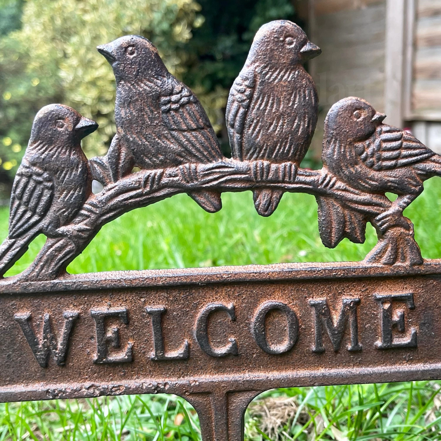 Darthome Limited Cast Iron Birds Welcome Sign With Spike 5 Darthome Limited Cast Iron Birds Welcome Sign With Spike - Image 3