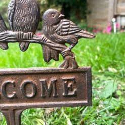 Darthome Limited Cast Iron Birds Welcome Sign With Spike 14 Darthome Limited Cast Iron Birds Welcome Sign With Spike -Décor Dreams Shop IMG E3512