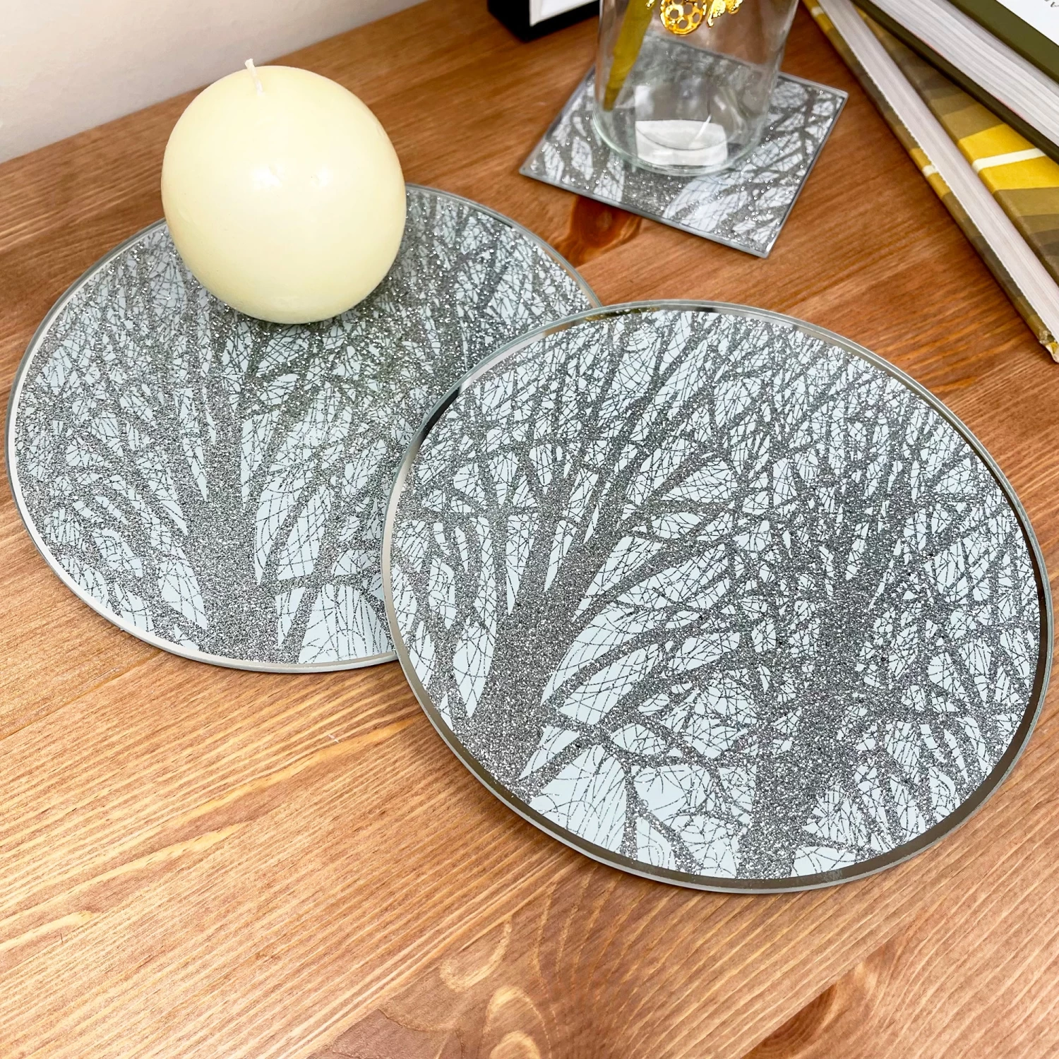 Darthome Limited Set Of 2 Woodland Glass Candle Plates 20cm 6 Darthome Limited Set Of 2 Woodland Glass Candle Plates 20cm - Image 4