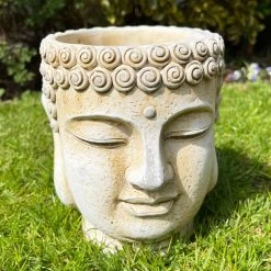Darthome Limited Cement Buddha Head Planter - White