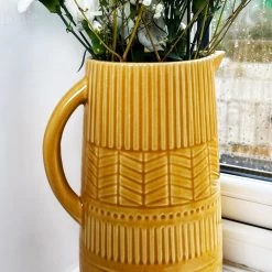 Darthome Limited Mustard Patterned Jug Vase -Décor Dreams Shop IMG E3960