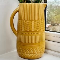 Darthome Limited Mustard Patterned Jug Vase -Décor Dreams Shop IMG E3962 19f90307 0108 48d4 bba7 46fa849d2637