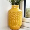 Darthome Limited Mustard Round Indented Ceramic Vase -Décor Dreams Shop IMG E3969