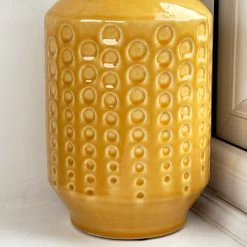 Darthome Limited Mustard Round Indented Ceramic Vase -Décor Dreams Shop IMG E3971 5648d0a2 8bbb 42da b990 64b321e363bf