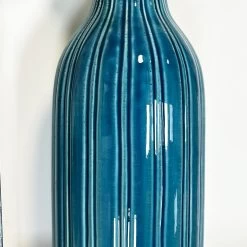 Darthome Limited Blue Lined Ceramic Bottle Vase -Décor Dreams Shop IMG E4001
