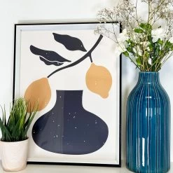 Darthome Limited Blue Lined Ceramic Bottle Vase -Décor Dreams Shop IMG E4003