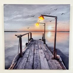 Darthome Limited Seashore LED Jetty Canvas Wall Art 40x40cm