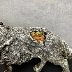 Darthome Limited Silver Steampunk Howling Wolf Ornament -Décor Dreams Shop IMG E4264