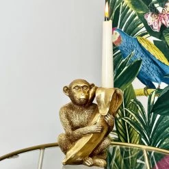 Darthome Limited Gold Monkey With Banana Candlestick Holder