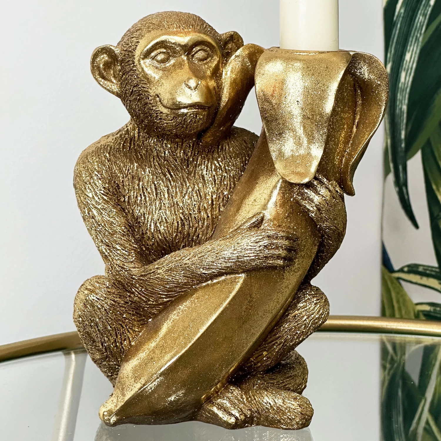 Darthome Limited Gold Monkey With Banana Candlestick Holder 7 Darthome Limited Gold Monkey With Banana Candlestick Holder - Image 5