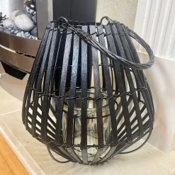 Darthome Limited Matt Black Slatted Candle Lantern