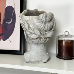 Darthome Limited Stone Effect Goddess Head Pot Cover -Décor Dreams Shop IMG E4758