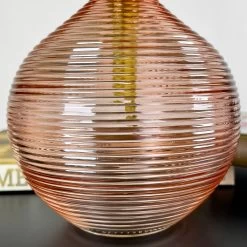 Darthome Limited Pink Ribbed Glass Bottle Vase 7 Darthome Limited Pink Ribbed Glass Bottle Vase -Décor Dreams Shop IMG E4844 edited176