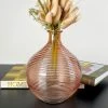 Darthome Limited Pink Ribbed Glass Bottle Vase