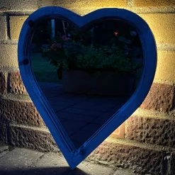 Darthome Limited Love Heart Solar Garden Mirror - Backlit Wood Frame