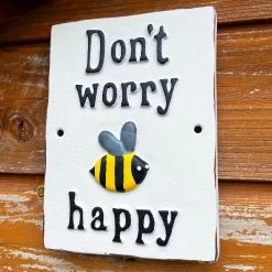 Darthome Limited Dont Worry Bee Happy Cast Iron Sign