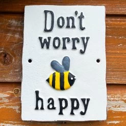 Darthome Limited Dont Worry Bee Happy Cast Iron Sign -Décor Dreams Shop IMG E5245 edited10