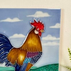 Darthome Limited Cockerel Ceramic Art Tile 8x8" -Décor Dreams Shop IMG E5388